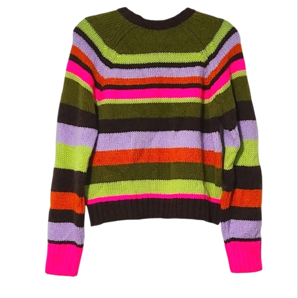 VELVET by Graham & Spencer Nessie Alpaca Stripe Sweater Womens Multi Crewneck XS - Picture 9 of 16